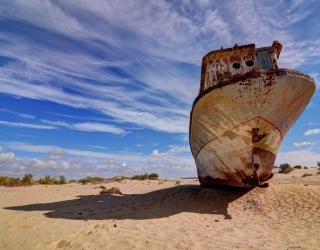 Nel deserto del lago d'Aral